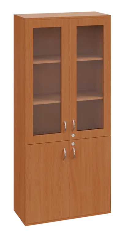 SPO 32 skříň 4-dveřová, 2x sklo lamino - buk Royal